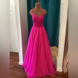 Jovani lace bodice glitter skirt Ballgown